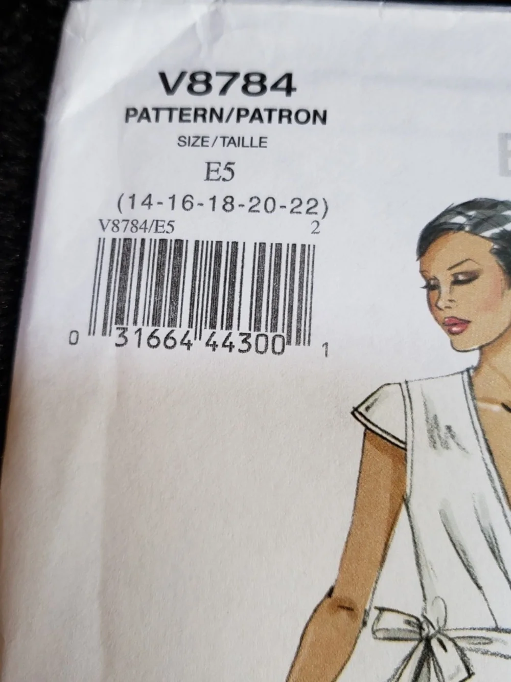Vogue Pattern V8784 Very Easy Women's Lined Wrap Dress Pattern Size 14-22